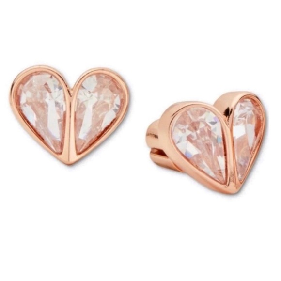 KATE SPADE • Rose Gold Rock Solid Crystal Clear Earrings - Picture 6 of 6